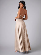 Slimming, Figure-hugging Backless Halter-neck Long Dress