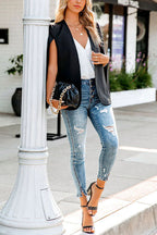 Open Front Split Sleeves Cape Jacket
