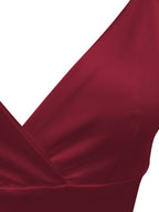 V-neck Camisoles Satin Mini&Short Dresses