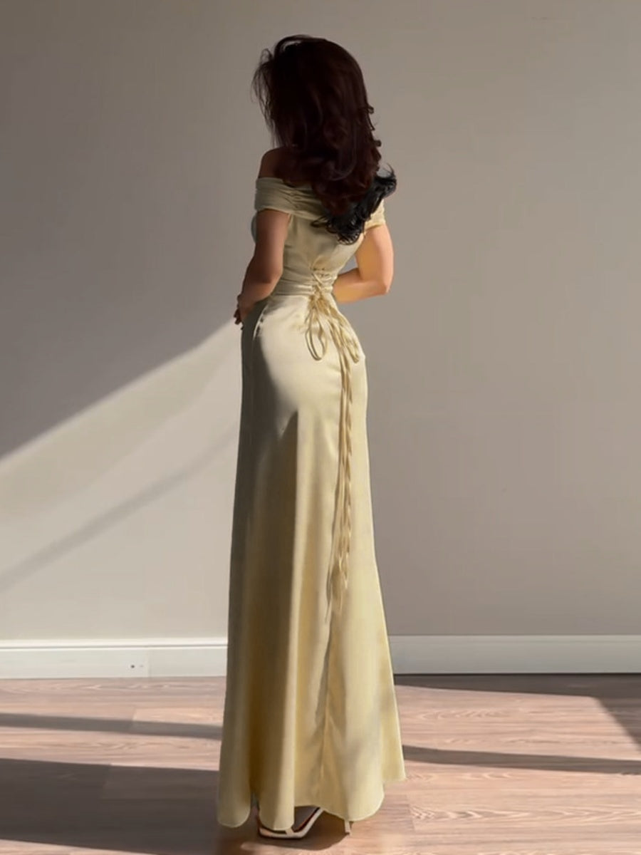 Off Shoulder Hip-hugging Parties Maxi Dresses