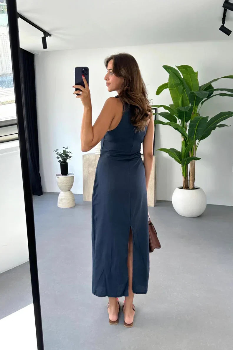 Bianca Chic Sleeveless Midi Dresses Designer Dress Edit