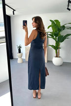Alexandra Minimalist Sleeveless Midi Dresses Statement Occasion Edit