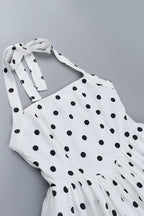 Halter Neck Bubble Hem Polka Dot Fit And Flare Mini Dress
