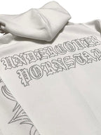 Waffle Letter Rhinestone Print Baggy Oversized Hoodie