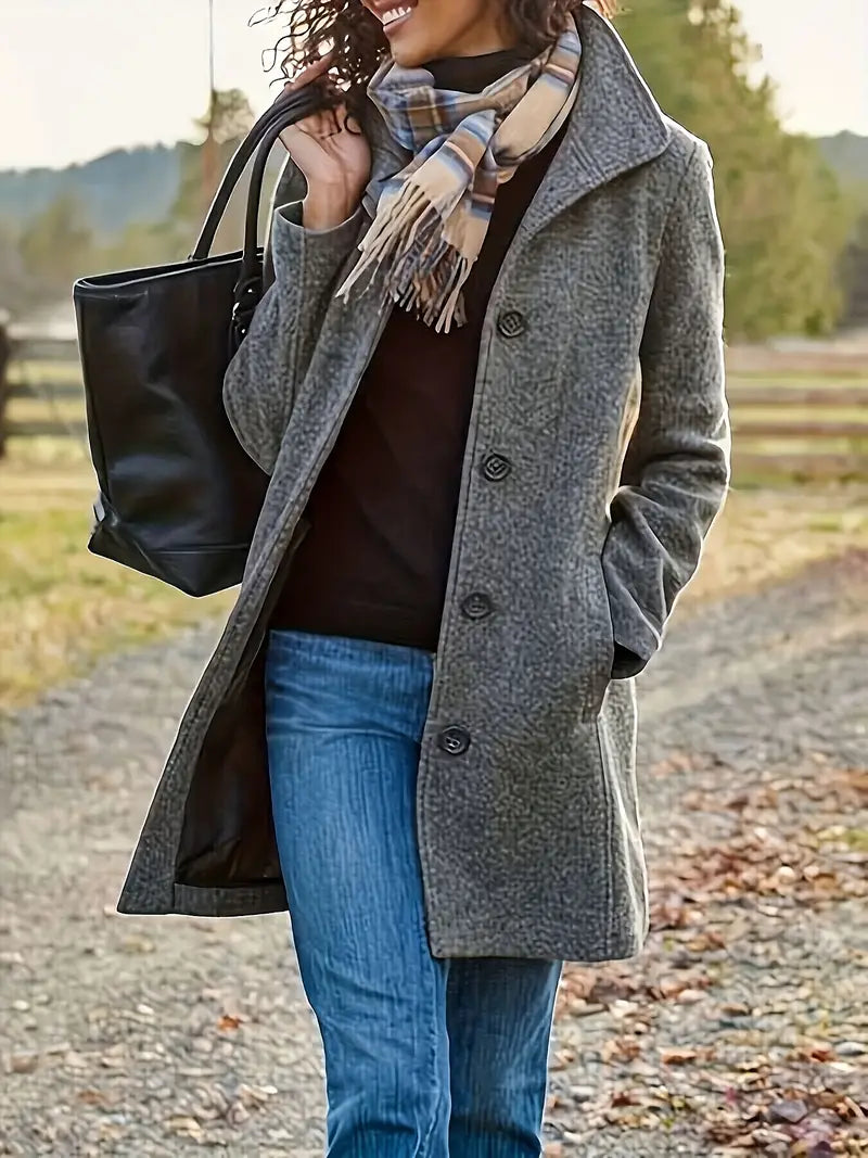 | Single-breasted knit coat