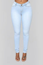 High Waist White Skinny Jeans