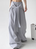 Stripe Print Wide Leg Pants