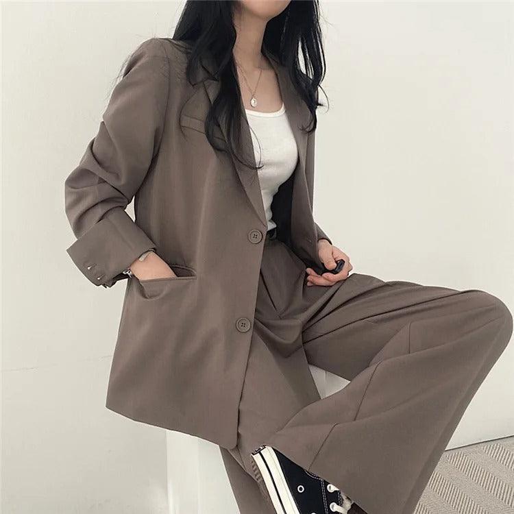 | Women's Tailored Suit Set, Long Blazer