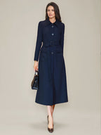 Women's Trench Coat Fashion Polyester Turndown Collar Sash Long Sleeves