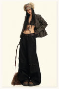 Wide-Leg Drapey Jeans