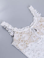 Lace Fungus Strap Tie Up Cami Top
