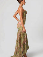 Camisoles Mesh Floral Resort Style Maxi Dresses