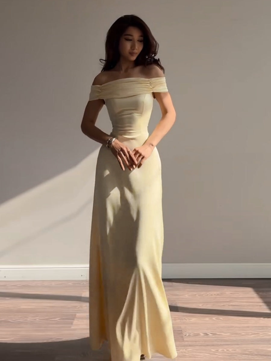 Off Shoulder Hip-hugging Parties Maxi Dresses