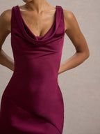 Satin Fitted Bodycon Fishtail Backless Sexy Zipper Maxi Dresses