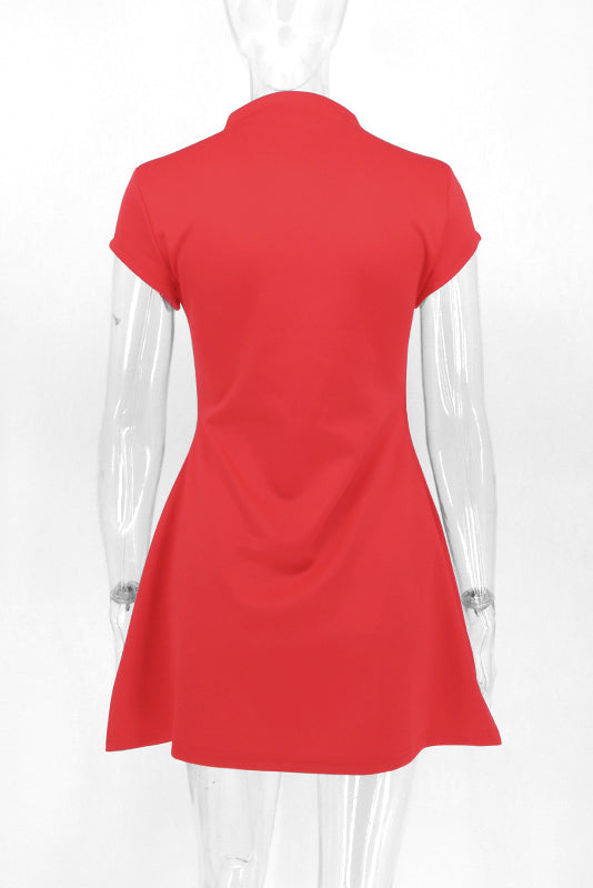 Yasmina Minimalist Mini Dress Red Chic Silhouette Collection