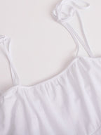 Pure Cotton Cake Skirt Backless Camisoles Beach Cover-up Mini&Short Dresses