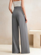 Commuting Loose High-waisted Straight Wide-leg Trousers