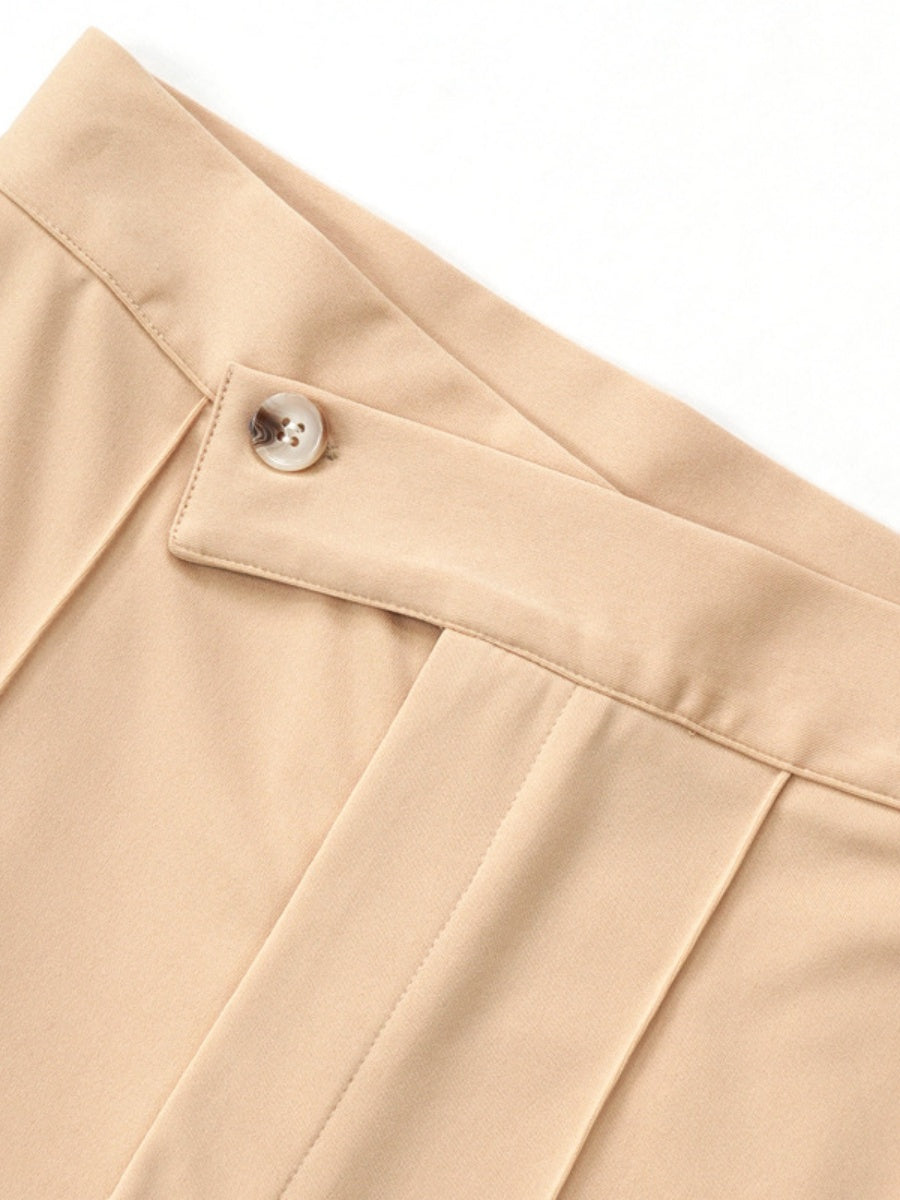 Mildly Spicy High Waist Buttons Wide-leg Pants Pants