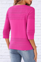 Button Up 3/4 Sleeve Cardigan _ Classic Comfort with a Modern Twist