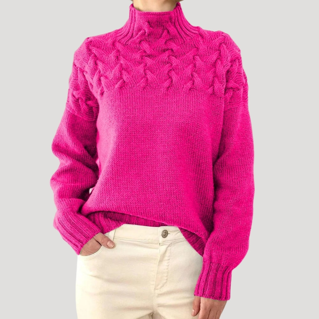 | Women's Cable High-Neck Sweater