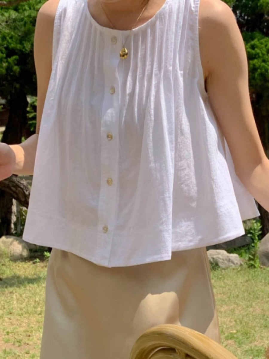 Ruffled Sleeveless Vest