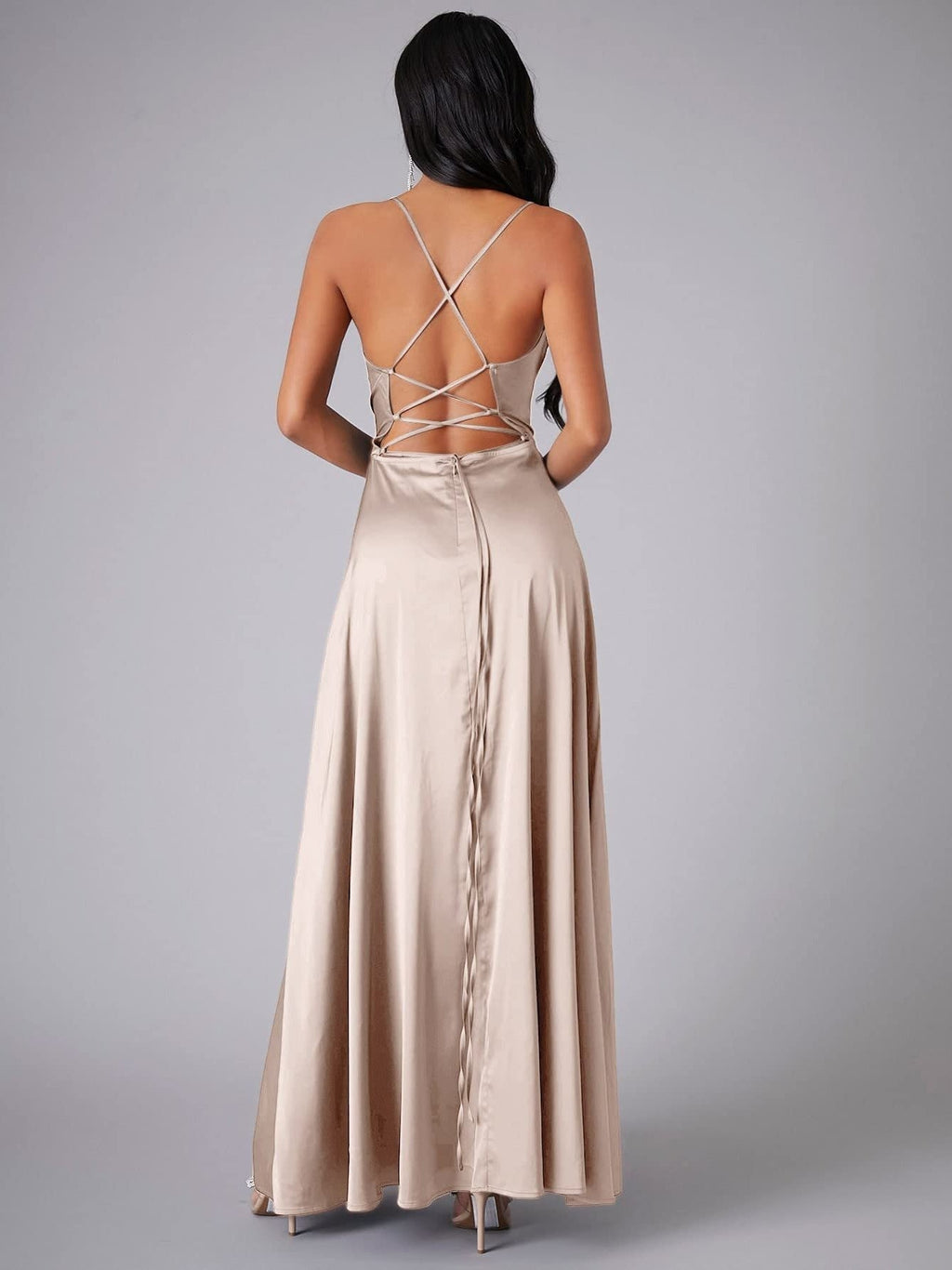 Slimming, Figure-hugging Backless Halter-neck Long Dress