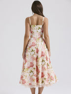 Floral Print Sundress With Tie Bow