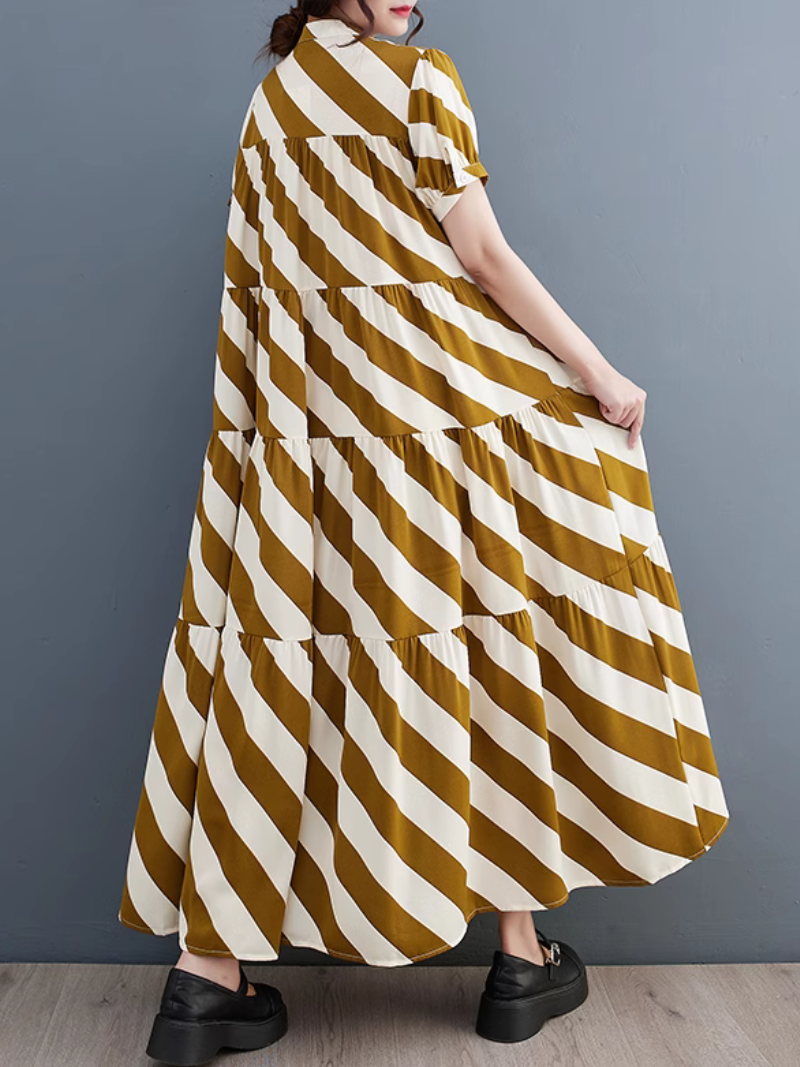 Dream Girls Striped Printed A-Line Dress