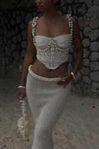 Side Slit Knit Bodycon Maxi Skirt