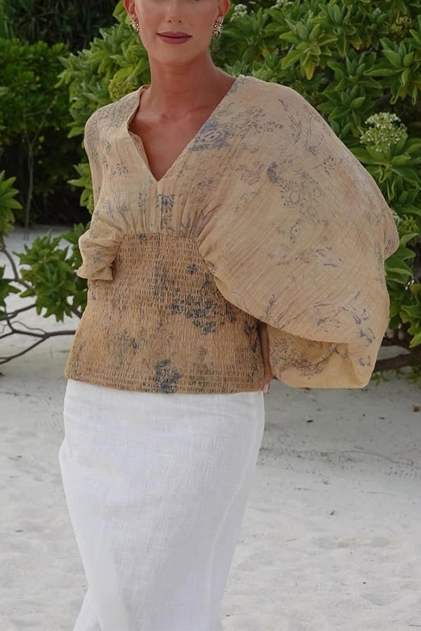 Bohemian Style Ibiza Embroidered Wide-sleeved Shirt