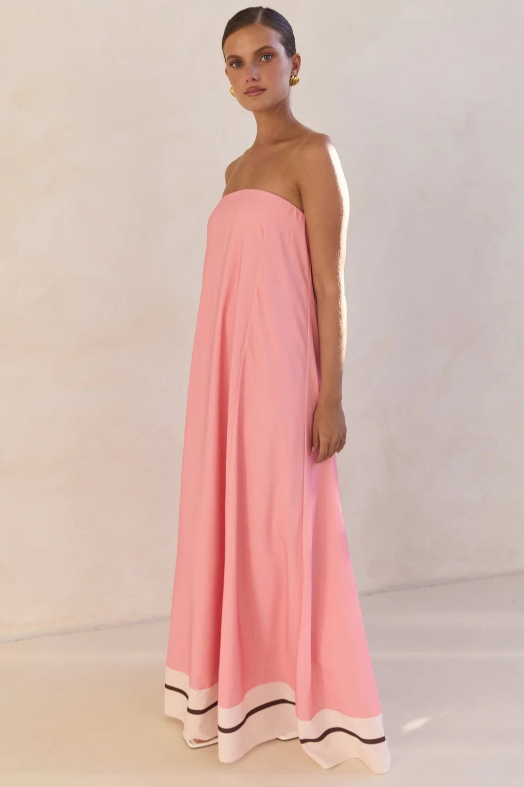 Strapless Printed Off Shoulder Maxi Boho Dress
