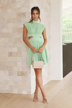 Denisse Timeless Mini Dress Light Green Evening Wear Edit