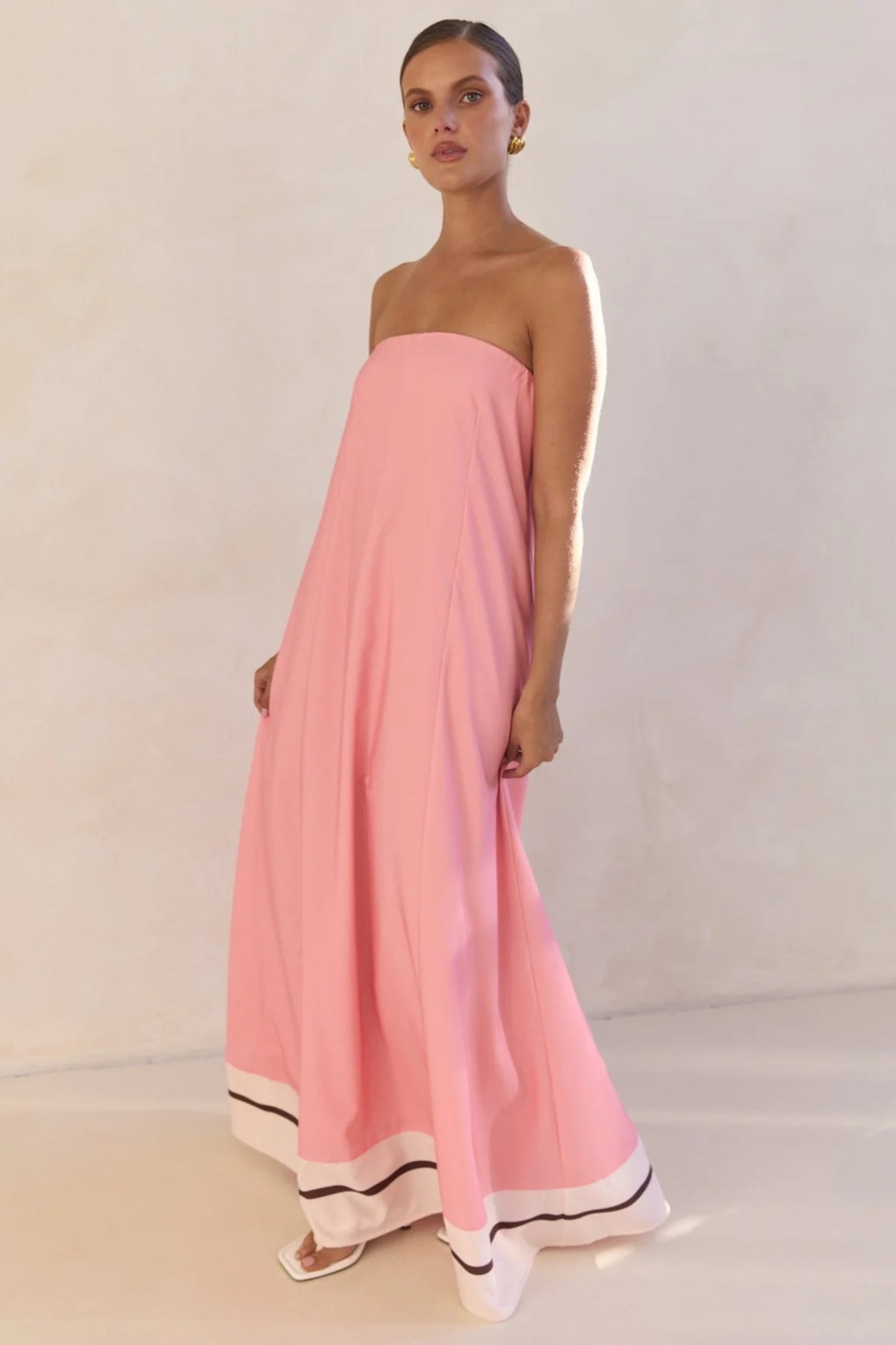 Strapless Printed Off Shoulder Maxi Boho Dress