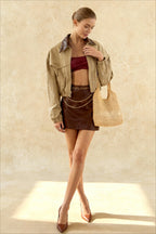 Contrast Color Loose Fit Jacket