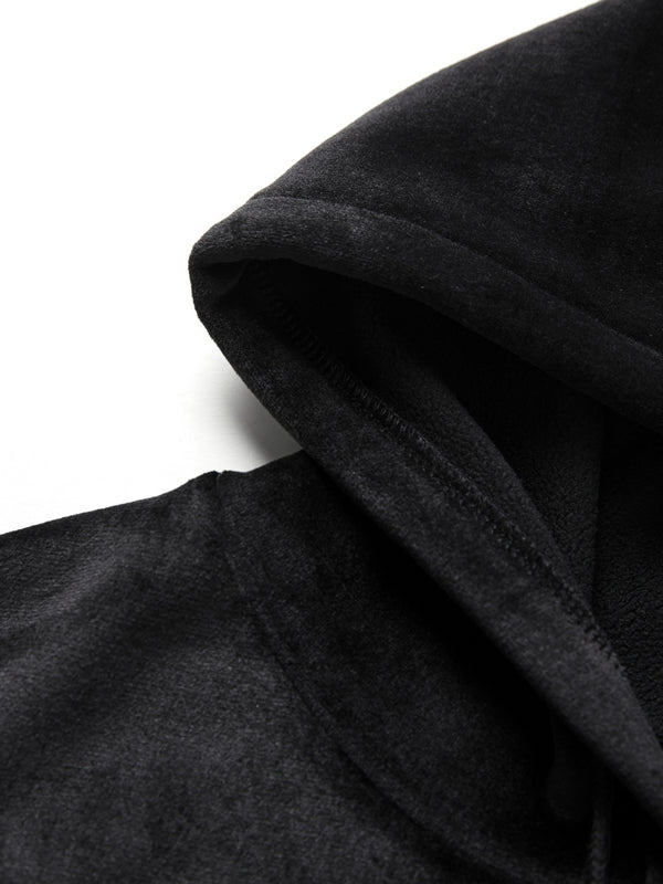 Grunge Rhinestone Print Zip Up Hoodie