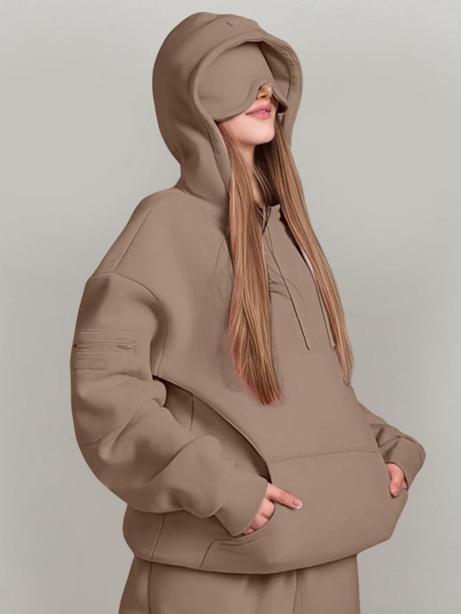Pocket Solid Color Hoodies