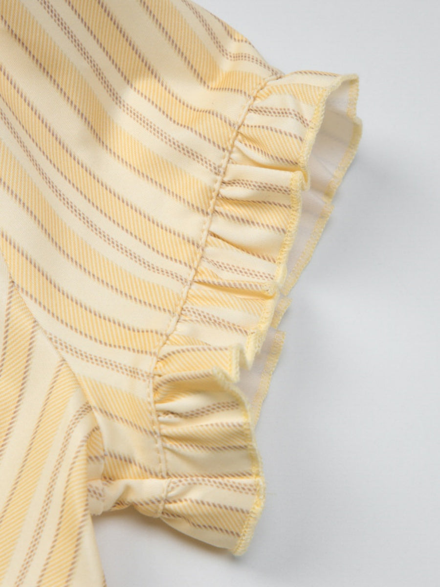 Retro Buttons Stripes Sexy Shirts