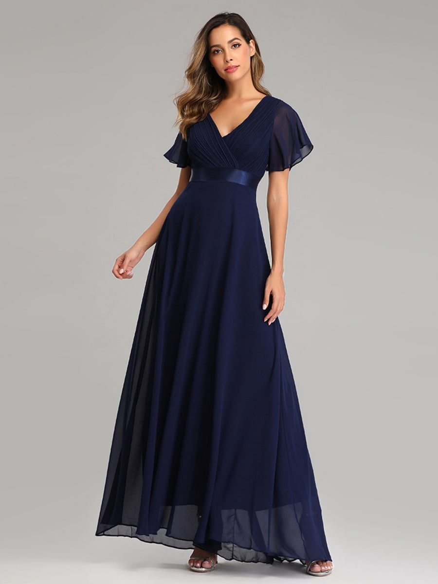 V-neck Chiffon Large Skirt Temperament Formal Dress Maxi Dresses