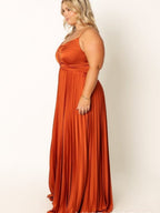 Camisoles Green Formal Dress Crimp Maxi Dresses