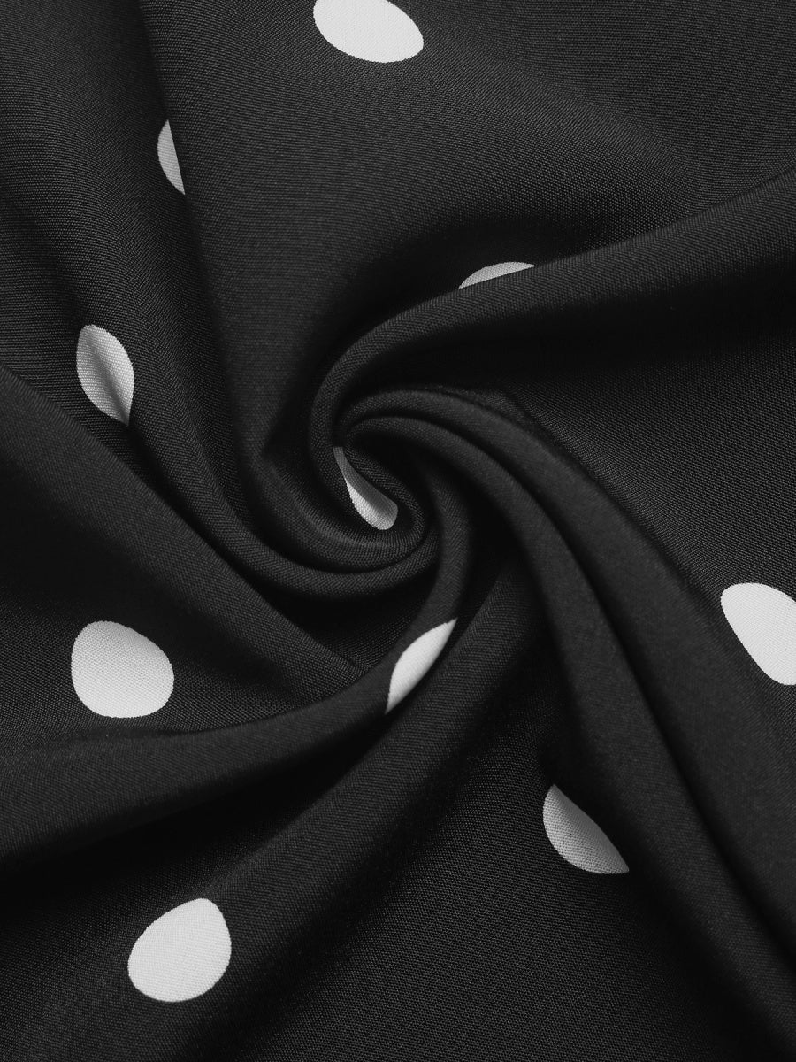 Retro Polka Dots High-waisted Wide-leg Pants Vacation Jumpsuits