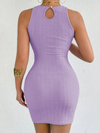 Slim-fitting, Sleeveless, Fitted Short Dress