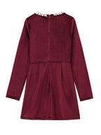 Square Collar Long Sleeve Diamond Velvet Mini&Short Dresses
