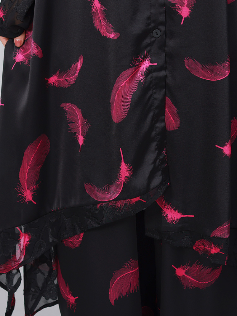 Women Cardigan Wide-leg Pants Co-ords Dress