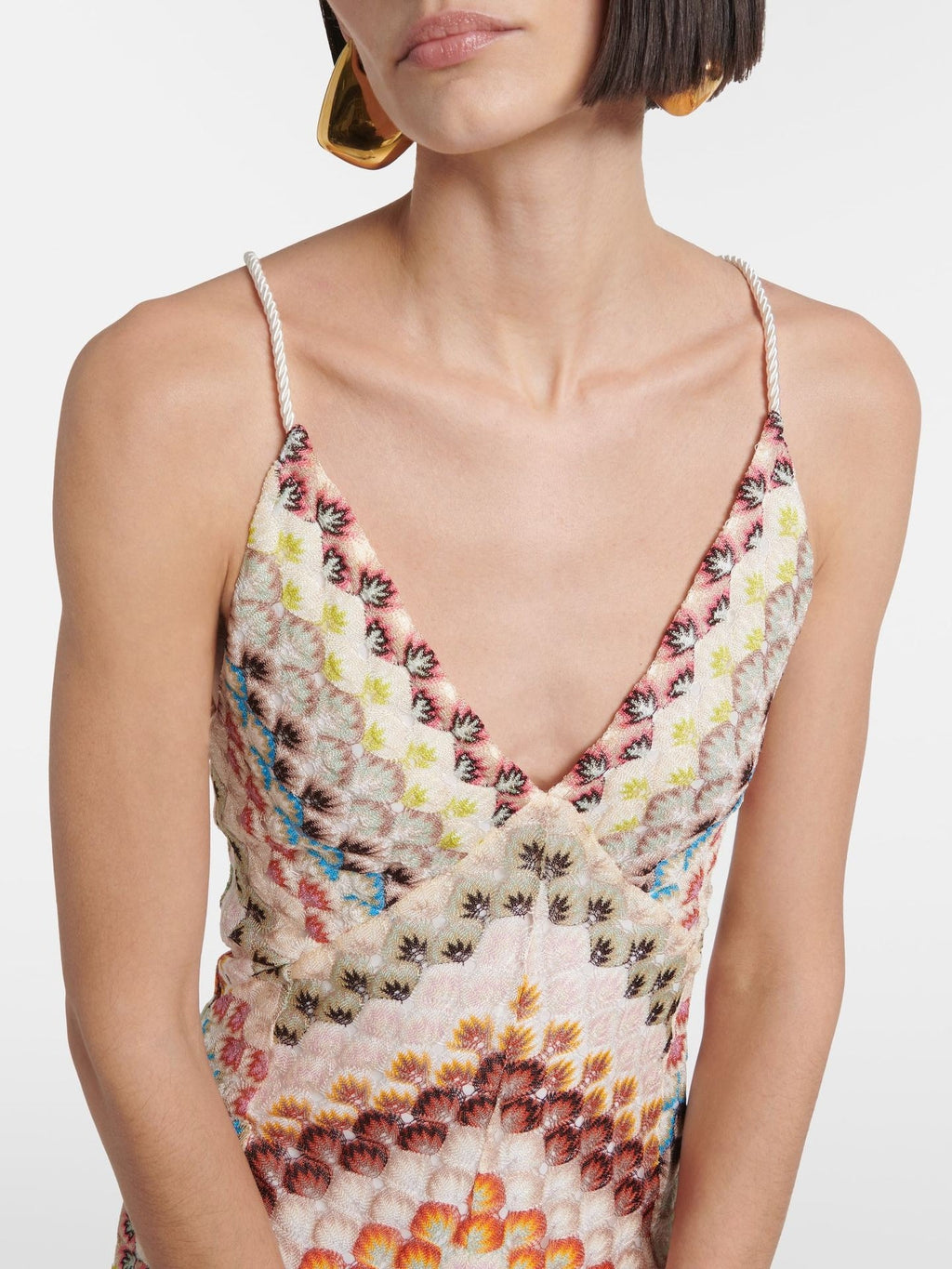 Colorful Crochet Lace Camisole Maxi Dress