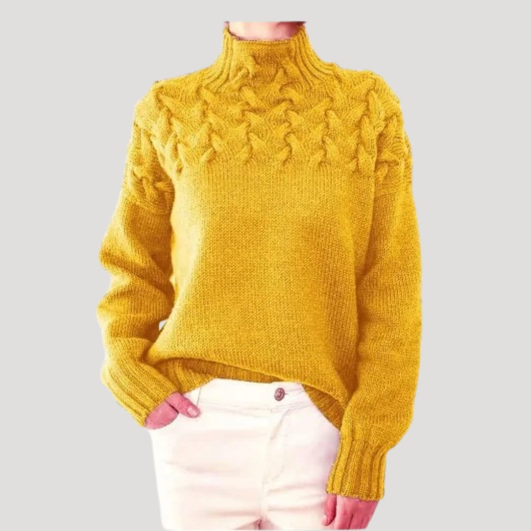 | Women's Cable High-Neck Sweater