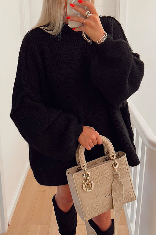 Drop Shoulder Plain Casual Pullover Sweater