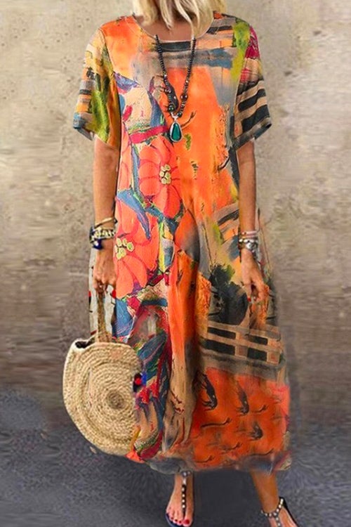 Katie Graphic Printed Loose Dress