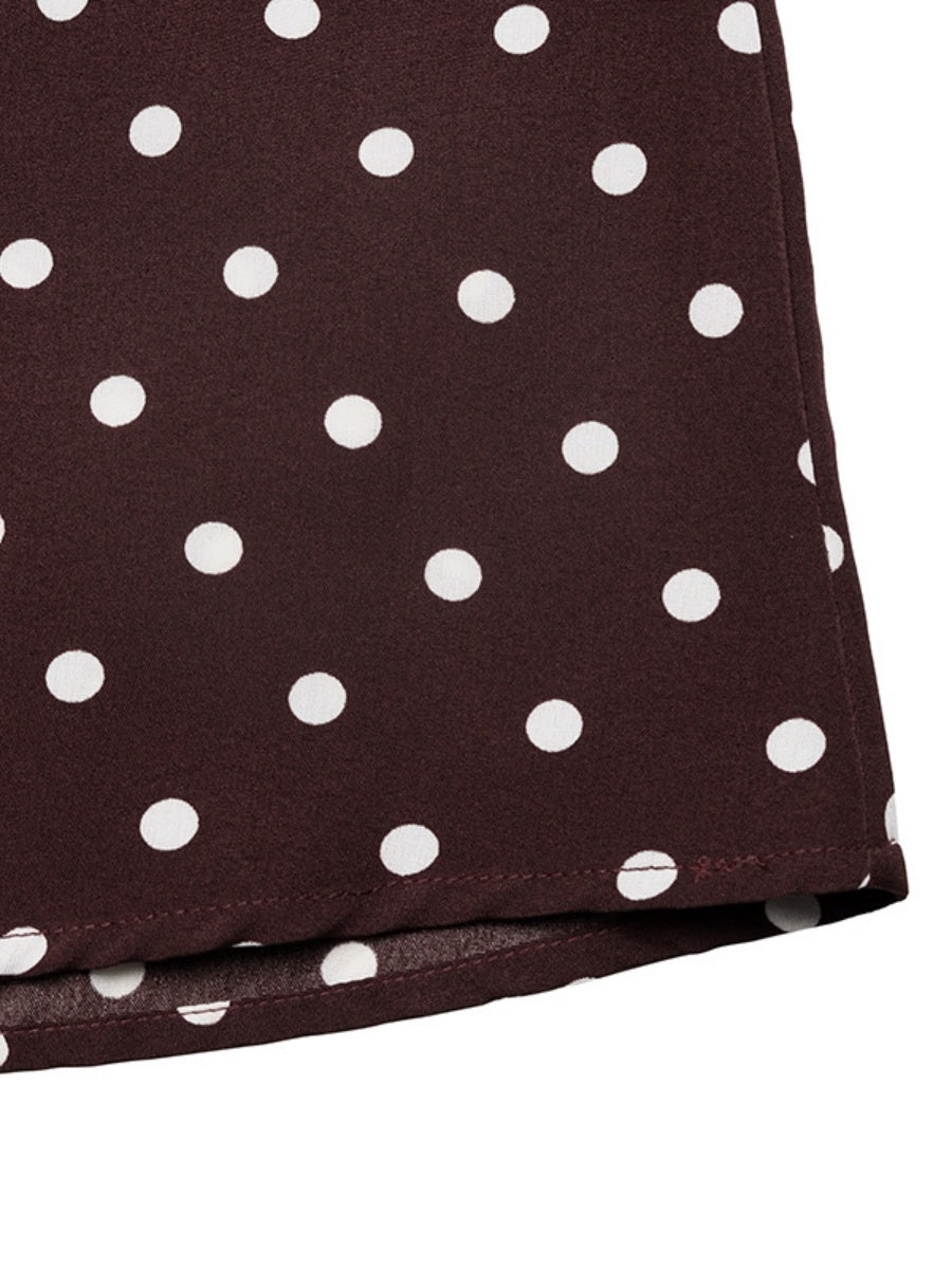 Halter V-neck Polka Dots Vacation Retro Maxi Dresses