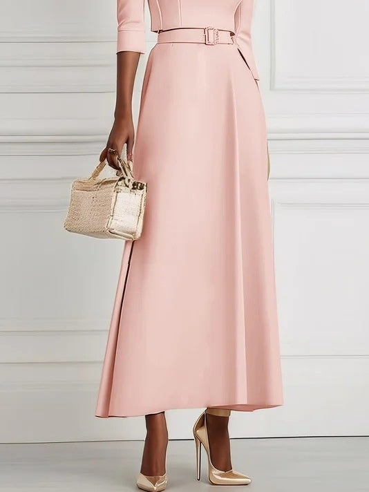 Waist-cinching Off-shoulder Long Dress