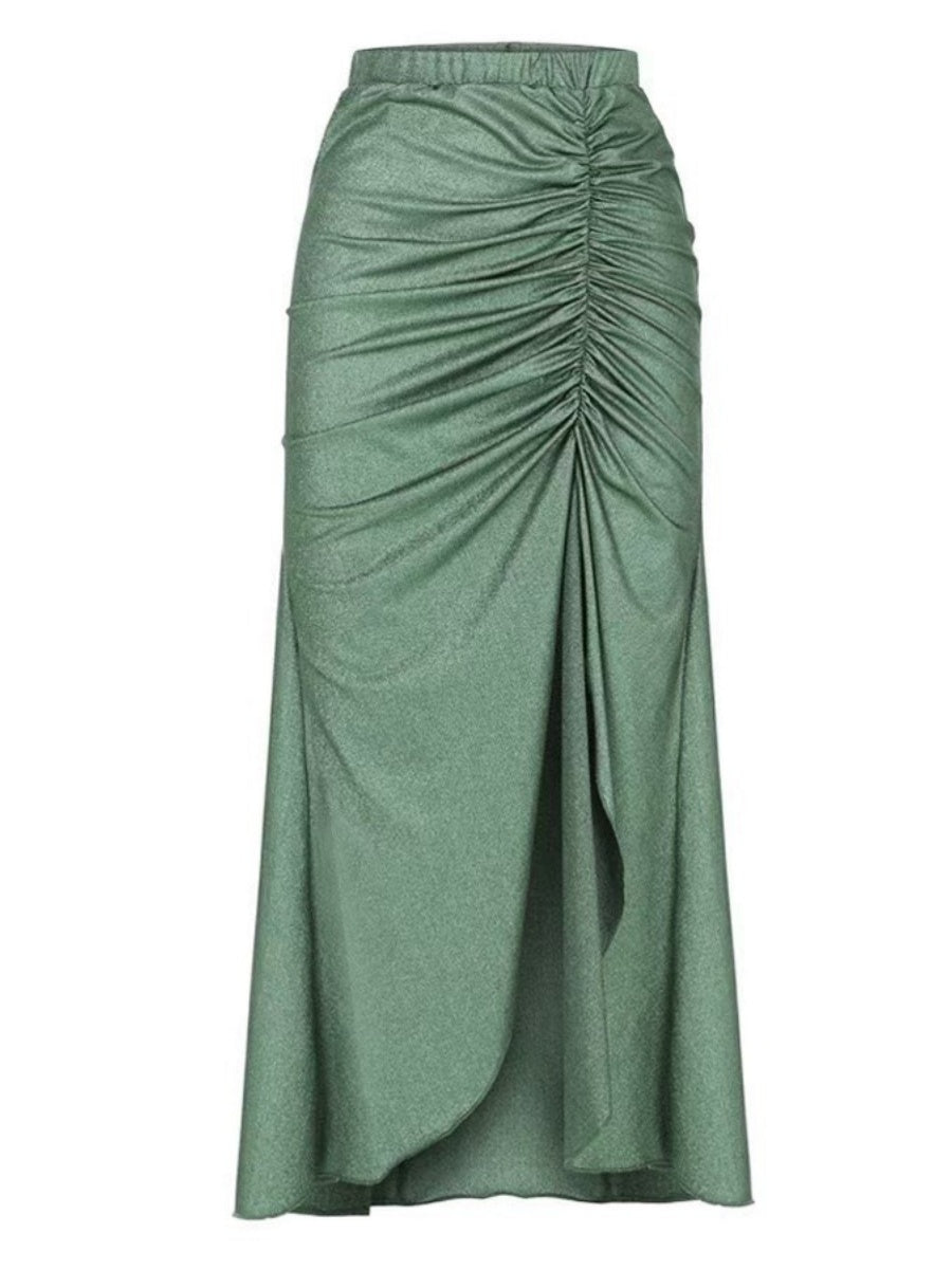 Solid Color Patchwork One-piece Swimsuit Cover-up Skirt Two-piece Set